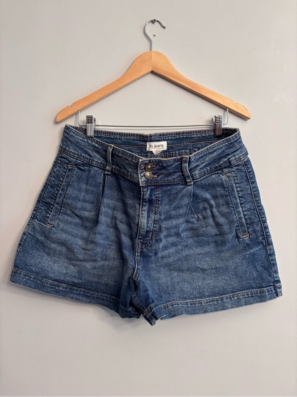Maurices Washed Blue Denim High-Rise Shorts